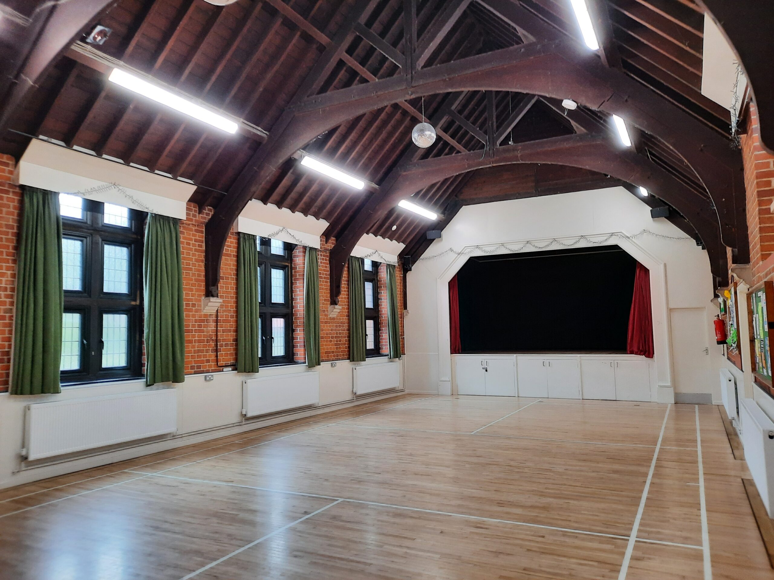 Inside the village hall